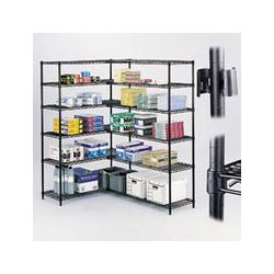 Safco Wire Shelving Industrial 4 Shelf Add On Unit, 36w x 18d x 72h, Black