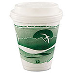 Dart Horizon Hot/Cold Foam Drinking Cups, 12oz, Green/White, 25/Bag, 40 Bags/Carton view 1