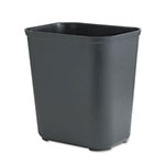 Rubbermaid Fire-Resistant Wastebasket, Rectangular, Fiberglass, 7 gal, Black view 1