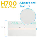 Dixie H700 Disposable Foodservice Towel, White & Green Stripe, 150 Towels/Case, Towel (WxL) 13