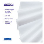 Kimtech™ W4 Critical Task Wipers, Flat Double Bag, 12x12, White, 100/Pack, 5 Packs/Carton view 4