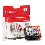 Canon 4705A018 (BCI-6) Ink, 370 Page-Yield, Assorted, 6/PK view 1