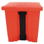 Rubbermaid Indoor Utility Step-On Waste Container, Square, Plastic, 8 gal, Red view 2