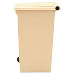 Rubbermaid Indoor Utility Step-On Waste Container, Square, Plastic, 12 gal, Beige view 1