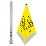 Rubbermaid Three-Sided Caution, Wet Floor Safety Cone, 21w x 21d x 30h, Yellow view 1