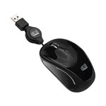 Adesso Illuminated Retractable Mouse, USB 2.0, Left/Right Hand Use, Black view 1
