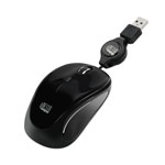 Adesso Illuminated Retractable Mouse, USB 2.0, Left/Right Hand Use, Black view 3