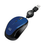 Adesso Illuminated Retractable Mouse, USB 2.0, Left/Right Hand Use, Dark Blue view 1