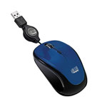 Adesso Illuminated Retractable Mouse, USB 2.0, Left/Right Hand Use, Dark Blue view 2