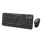 Adesso WKB-1320CB Antimicrobial Wireless Desktop Keyboard and Mouse, 2.4 GHz Frequency/30 ft Wireless Range, Black view 1