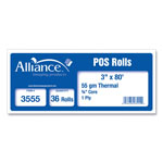 Alliance Thermal Cash Register/POS Roll, 3