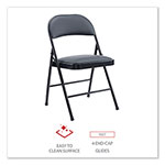 Alera Alera PU Padded Folding Chair, Supports Up to 250 lb, Black Seat/Back, Black Base, 4/Carton view 4