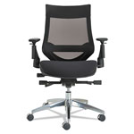 Alera EB-W Series Pivot Arm Multifunction Mesh Chair, Supports up to 275 lbs, Black Seat/Black Back, Aluminum Base view 1
