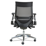Alera EB-W Series Pivot Arm Multifunction Mesh Chair, Supports up to 275 lbs, Black Seat/Black Back, Aluminum Base view 3