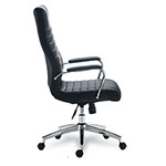 Alera Alera Eddleston Leather Manager Chair, Supports Up to 275 lb, Black Seat/Back, Chrome Base view 2