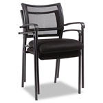 Alera Eikon Series Stacking Mesh Guest Chair, Black Seat/Black Back, Black Base, 2/Carton view 1