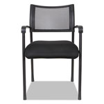 Alera Eikon Series Stacking Mesh Guest Chair, Black Seat/Black Back, Black Base, 2/Carton view 2