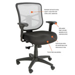 Alera Elusion Series Mesh Mid-Back Swivel/Tilt Chair, Supports up to 275 lbs., Black Seat/White Back, Black Base view 1