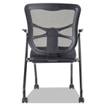 Alera Elusion Mesh Nesting Chairs, Padded Arms, Black Seat/Black Back, Black Base, 2/Carton view 1
