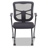 Alera Elusion Mesh Nesting Chairs, Padded Arms, Black Seat/Black Back, Black Base, 2/Carton view 3