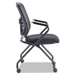 Alera Elusion Mesh Nesting Chairs, Padded Arms, Black Seat/Black Back, Black Base, 2/Carton view 4