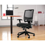 Alera Epoch Series Fabric Mesh Multifunction Chair, Supports up to 275 lbs, Black Seat/Black Back, Black Base view 4
