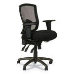 Alera Etros Series Mesh Mid-Back Petite Multifunction Chair, Supports up to 275 lbs, Black Seat/Black Back, Black Base orginal image