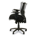 Alera Etros Series Mesh Mid-Back Petite Multifunction Chair, Supports up to 275 lbs, Black Seat/Black Back, Black Base view 1