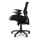 Alera Etros Series Mesh Mid-Back Petite Multifunction Chair, Supports up to 275 lbs, Black Seat/Black Back, Black Base view 2