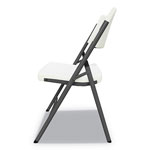 Alera Premium Molded Resin Folding Chair, White Seat/White Back, Dark Gray Base view 1