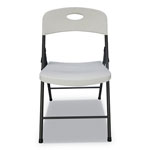 Alera Molded Resin Folding Chair, White Seat/White Back, Dark Gray Base, 4/Carton view 3