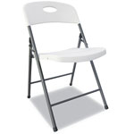 Alera Molded Resin Folding Chair, White Seat/White Back, Dark Gray Base, 4/Carton view 4