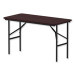 Alera Wood Folding Table, Rectangular, 48w x 23 7/8d x 29h, Mahogany view 1