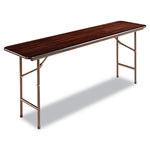 Alera Wood Folding Table, Rectangular, 71 7/8w x 17 3/4d x 29 1/8h, Mahogany view 3