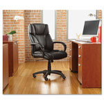 Alera Fraze Executive High-Back Swivel/Tilt Leather Chair, Supports up to 275 lbs, Black Seat/Black Back, Black Base view 1