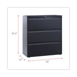 Alera Lateral File, 3 Legal/Letter/A4/A5-Size File Drawers, Charcoal, 36