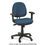 Alera Height Adjustable T-Arms, Interval and Essentia Series Chairs/Stools, Black view 1
