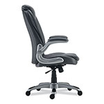 Alera Alera Leithen Bonded Leather Midback Chair, Supports Up to 275 lb, Gray Seat/Back, Silver Base view 3