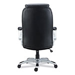 Alera Alera Leithen Bonded Leather Midback Chair, Supports Up to 275 lb, Black Seat/Back, Silver Base view 2