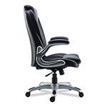 Alera Alera Leithen Bonded Leather Midback Chair, Supports Up to 275 lb, Black Seat/Back, Silver Base view 3