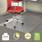 Alera Occasional Use Studded Chair Mat for Flat Pile Carpet, 45 x 53, Wide Lipped, Clear view 1