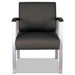 Alera metaLounge Series Mid-Back Guest Chair, 24.60'' x 26.96'' x 33.46'', Black Seat/Black Back, Silver Base view 1