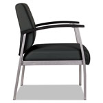 Alera metaLounge Series Mid-Back Guest Chair, 24.60'' x 26.96'' x 33.46'', Black Seat/Black Back, Silver Base view 2