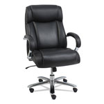 Alera Maxxis Series Big and Tall Leather Chair, Supports up to 500 lbs., Black Seat/Black Back, Chrome Base orginal image
