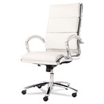 Alera Neratoli High-Back Slim Profile Chair, Supports up to 275 lbs, White Seat/White Back, Chrome Base view 2