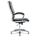 Alera Neratoli High-Back Slim Profile Chair, Supports up to 275 lbs, Black Seat/Black Back, Chrome Base view 2