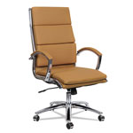 Alera Neratoli High-Back Slim Profile Chair, Supports up to 275 lbs, Camel Seat/Camel Back, Chrome Base view 1