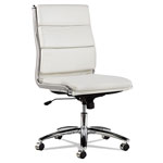Alera Neratoli Mid-Back Slim Profile Chair, Supports up to 275 lbs, White Seat/White Back, Chrome Base view 2