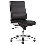 Alera Neratoli Mid-Back Slim Profile Chair, Supports up to 275 lbs, Black Seat/Black Back, Chrome Base view 2