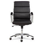 Alera Neratoli Mid-Back Slim Profile Chair, Supports up to 275 lbs, Black Seat/Black Back, Chrome Base view 3